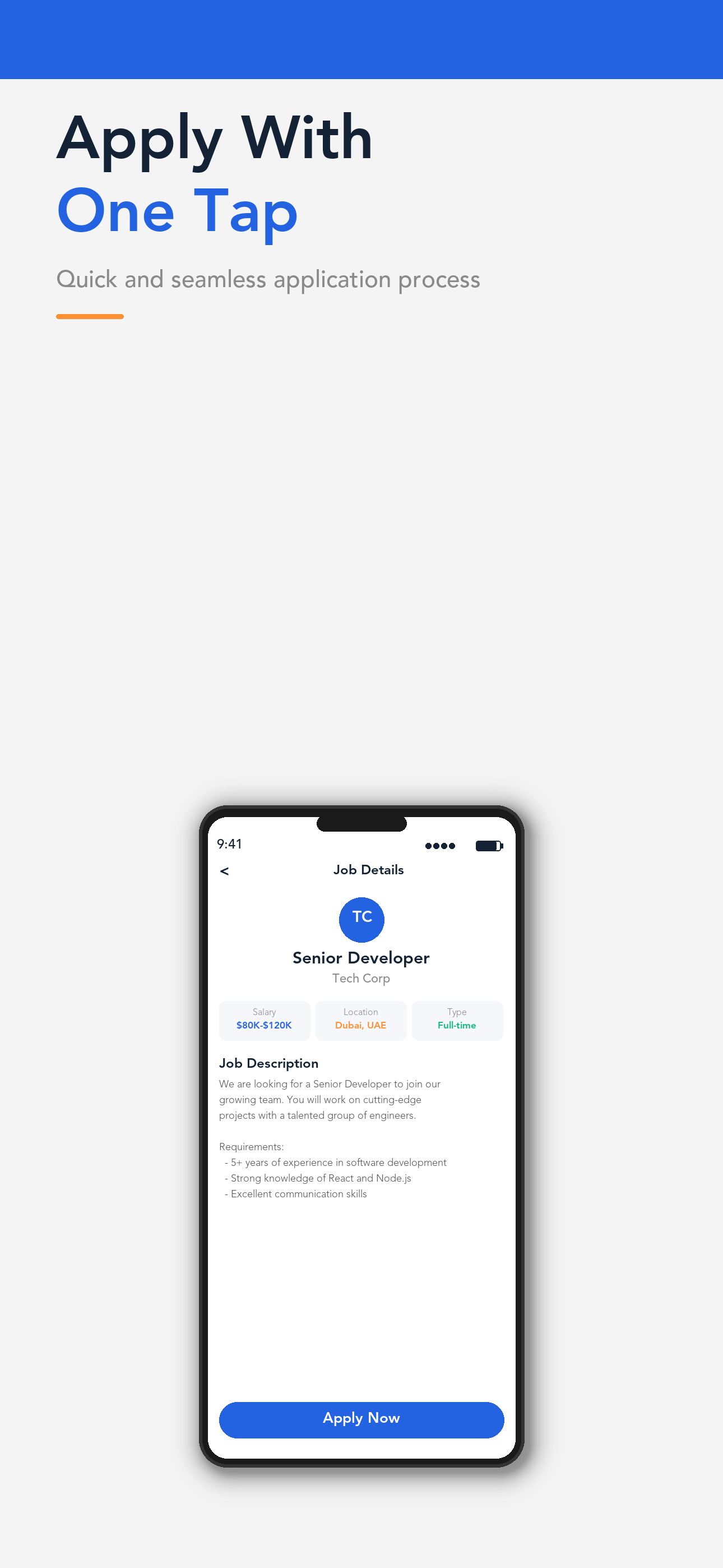 Apply with one tap